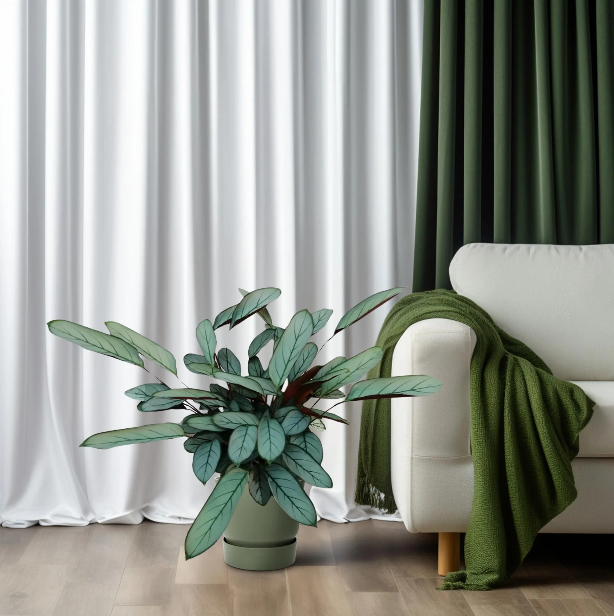 Ctenanthe Oppenheimiana – Eingebaut in ein Wohnzimmer