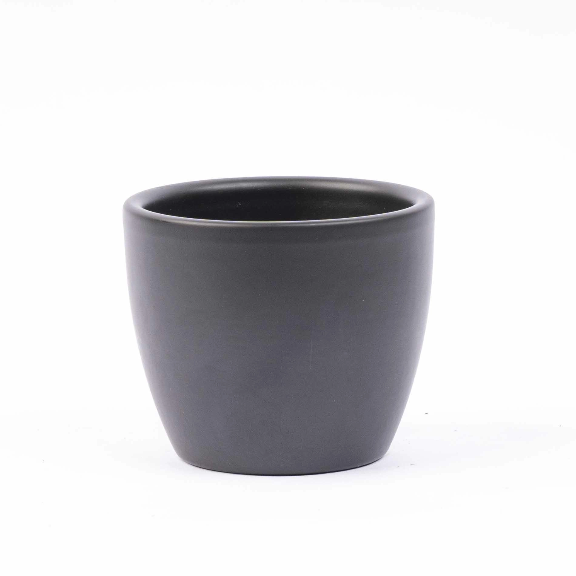 Set aus 6 keramischen Potjes mit Mini-Kerstbomen