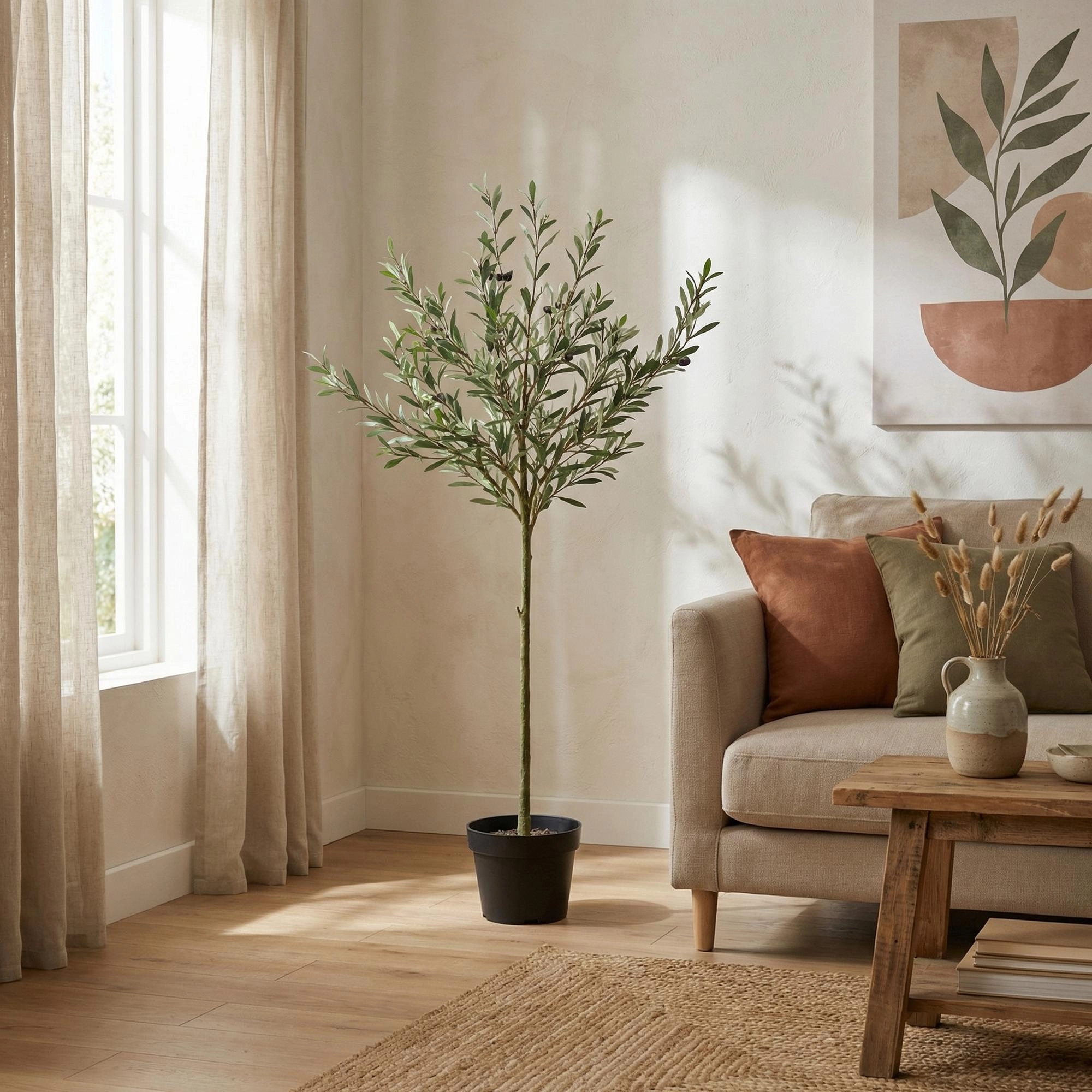 Olivenbaum in einem schön dekorierten Raum