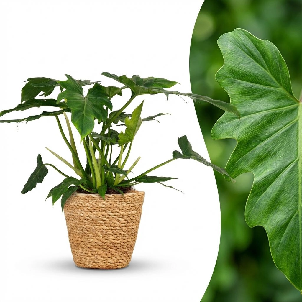 Dekorativer Philodendron Lacerum im Korb