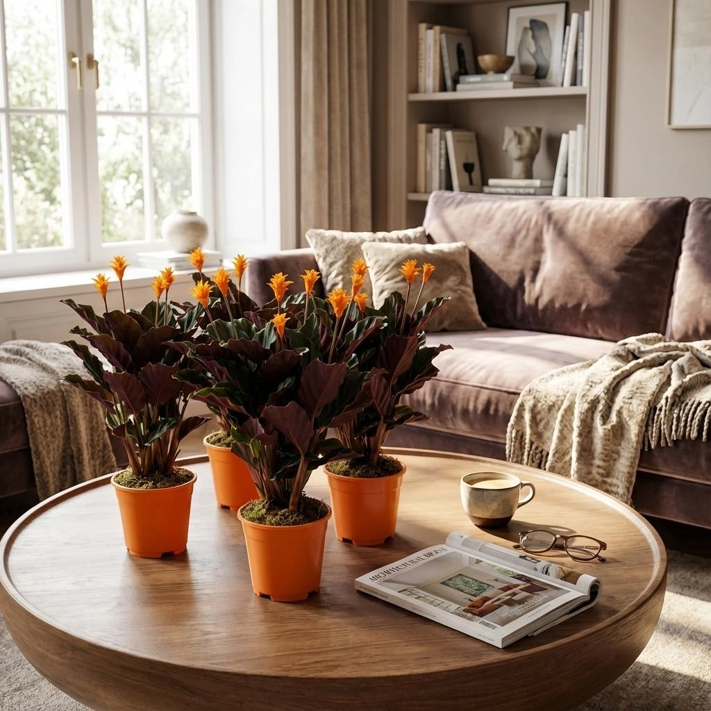 Calathea Crocata in voller Blüte