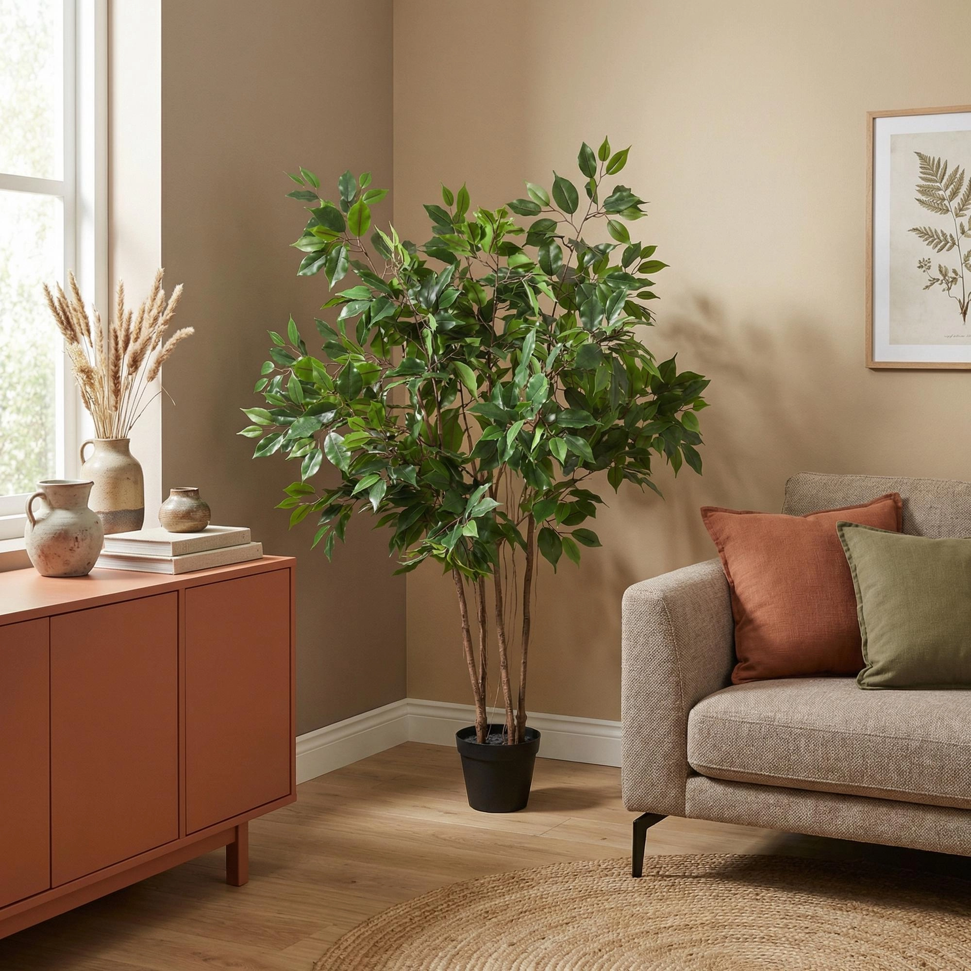 Artificial Ficus Benjamina im Raum