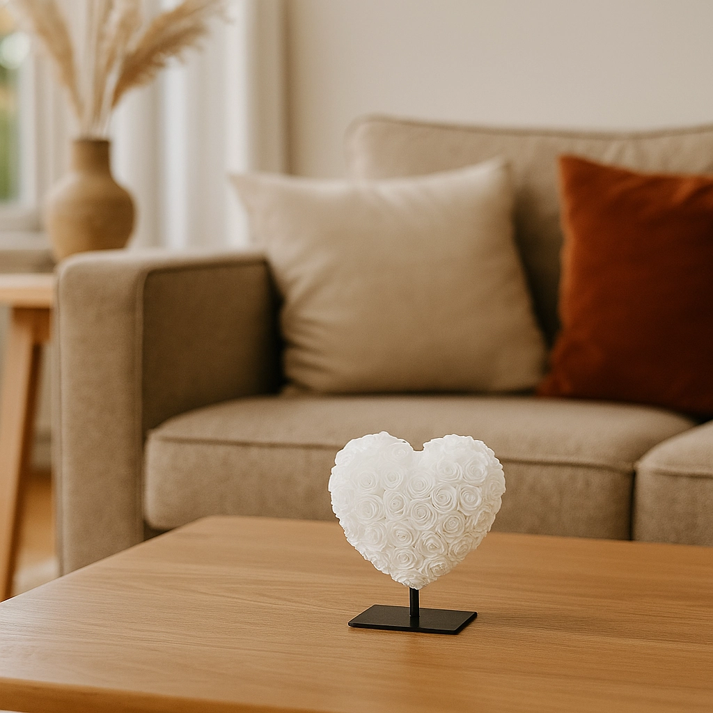 Herzförmiges Ornament auf einem eleganten Sockel