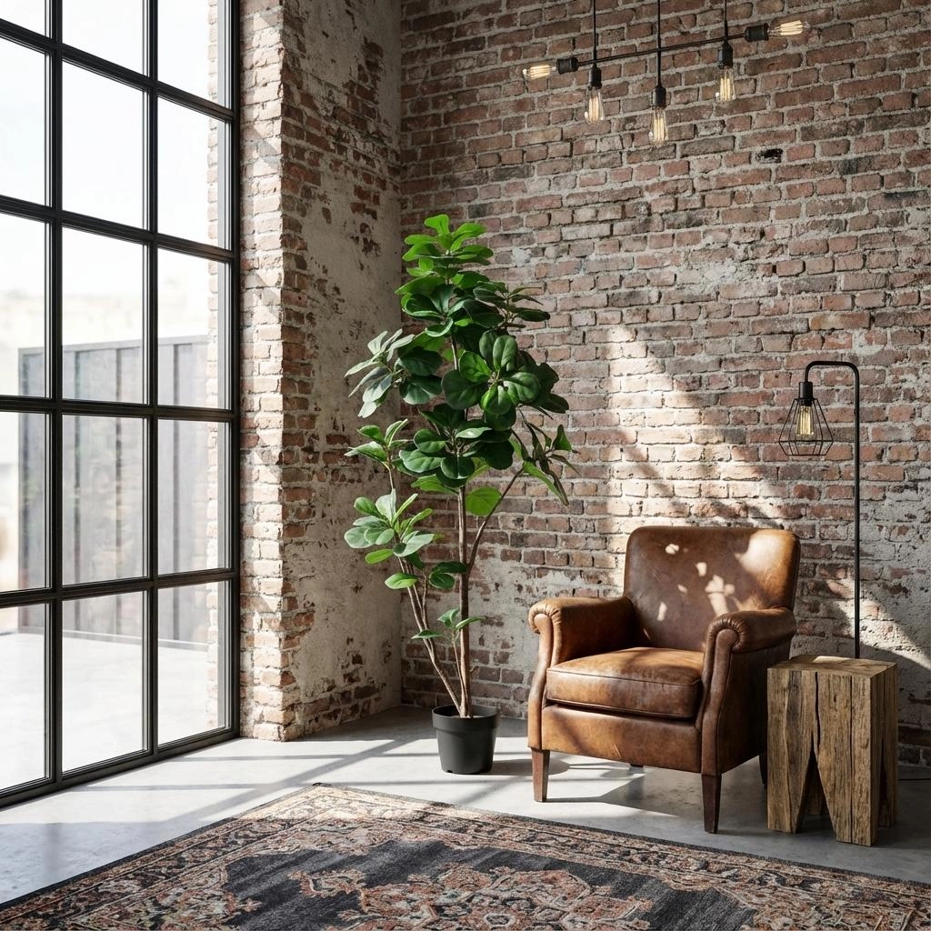 Detailaufnahme der künstlichen Ficus lyrata