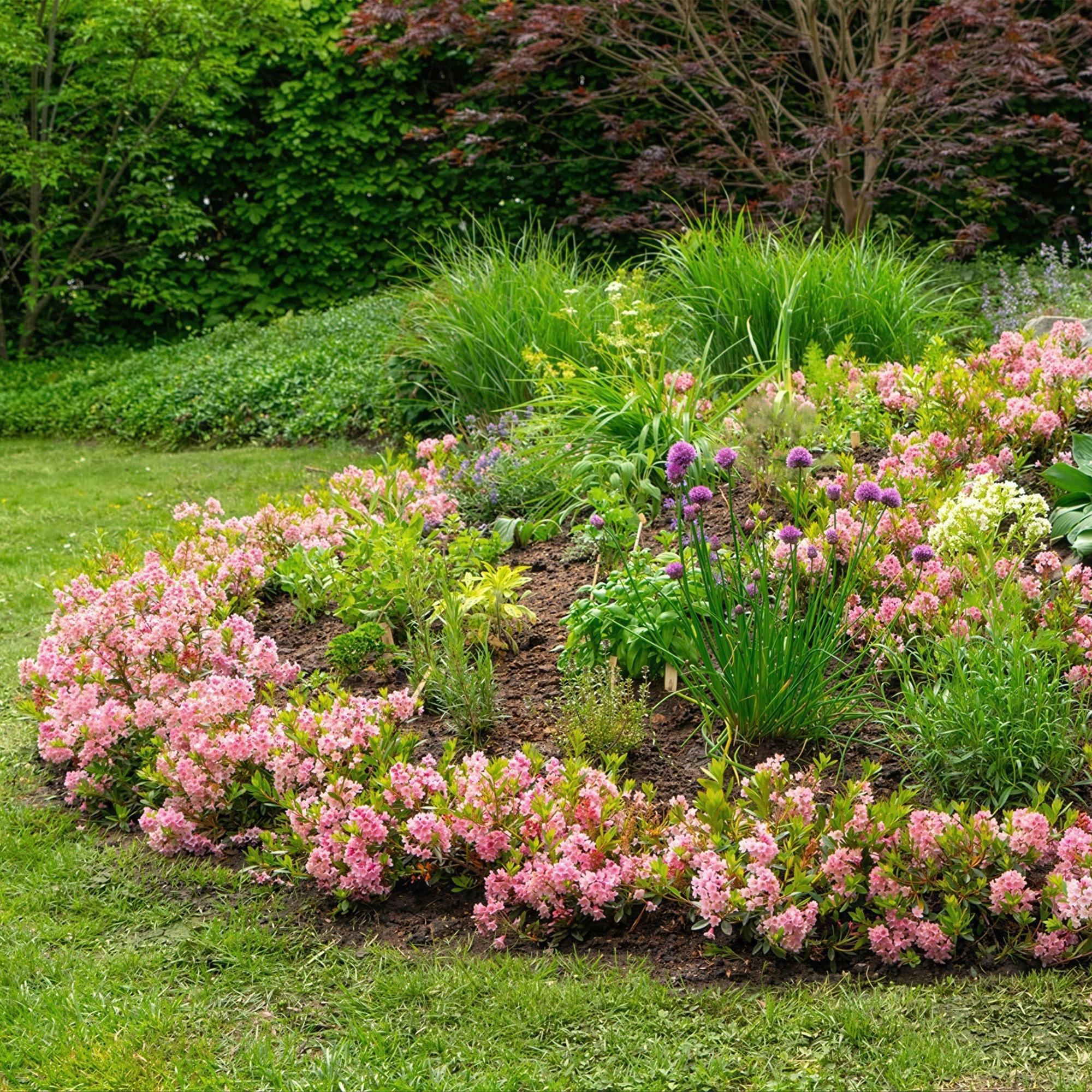 Rhododendron Bloombux Magenta, blühende Gartenpflanze